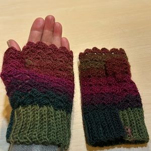 Handmade fingerless mittens